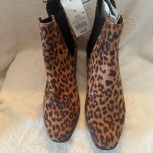 a new day Brown Leopard Print Ankle Booties